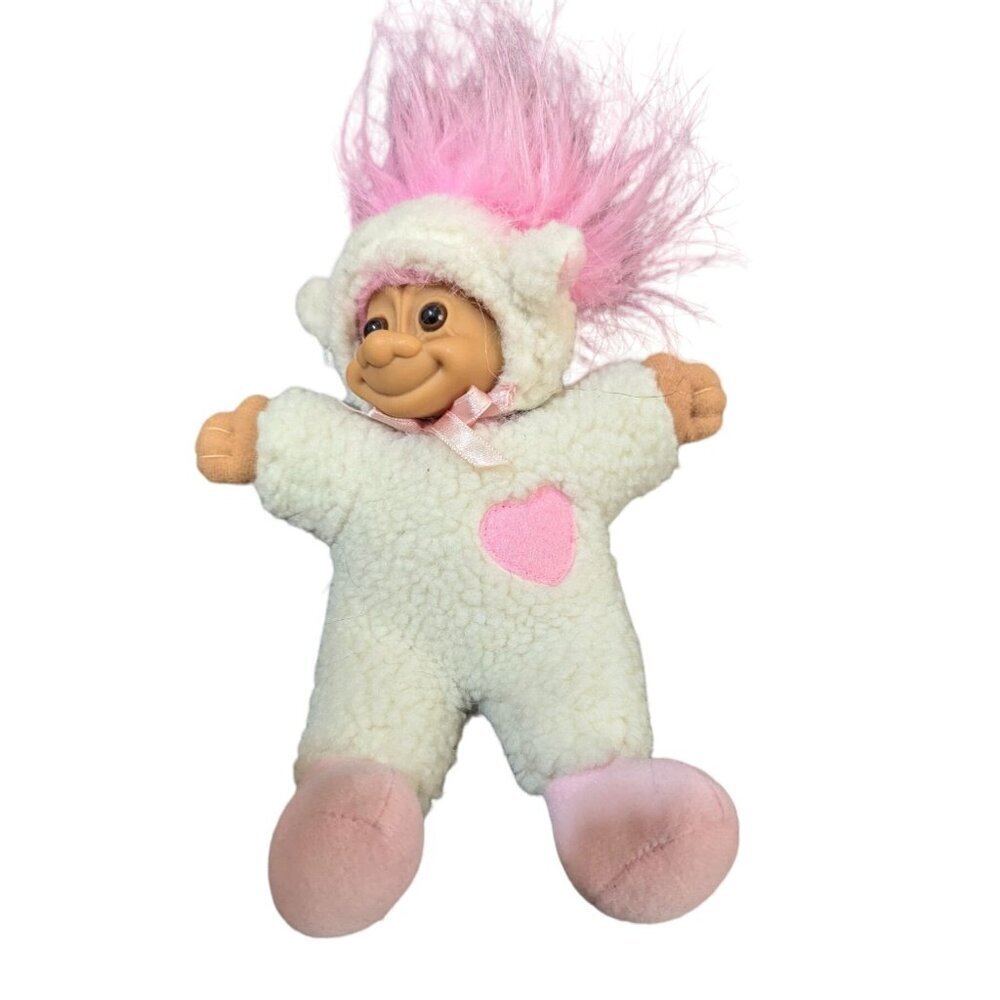 Vintage Russ Troll Kidz 8" Troll Doll Soft Bodied Easter Lamb‎ Sheep Costume